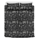 Doodle Lacrosse Pattern Print Duvet Cover Bedding Set