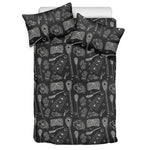 Doodle Lacrosse Pattern Print Duvet Cover Bedding Set