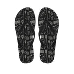 Doodle Lacrosse Pattern Print Flip Flops