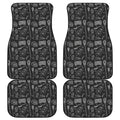 Doodle Lacrosse Pattern Print Front and Back Car Floor Mats