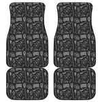 Doodle Lacrosse Pattern Print Front and Back Car Floor Mats