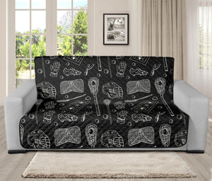 Doodle Lacrosse Pattern Print Futon Protector