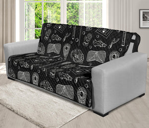 Doodle Lacrosse Pattern Print Futon Protector