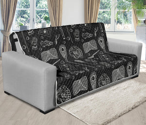 Doodle Lacrosse Pattern Print Futon Protector