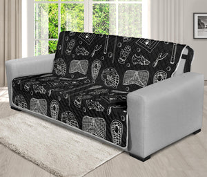 Doodle Lacrosse Pattern Print Futon Protector