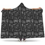 Doodle Lacrosse Pattern Print Hooded Blanket