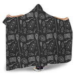 Doodle Lacrosse Pattern Print Hooded Blanket