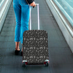 Doodle Lacrosse Pattern Print Luggage Cover