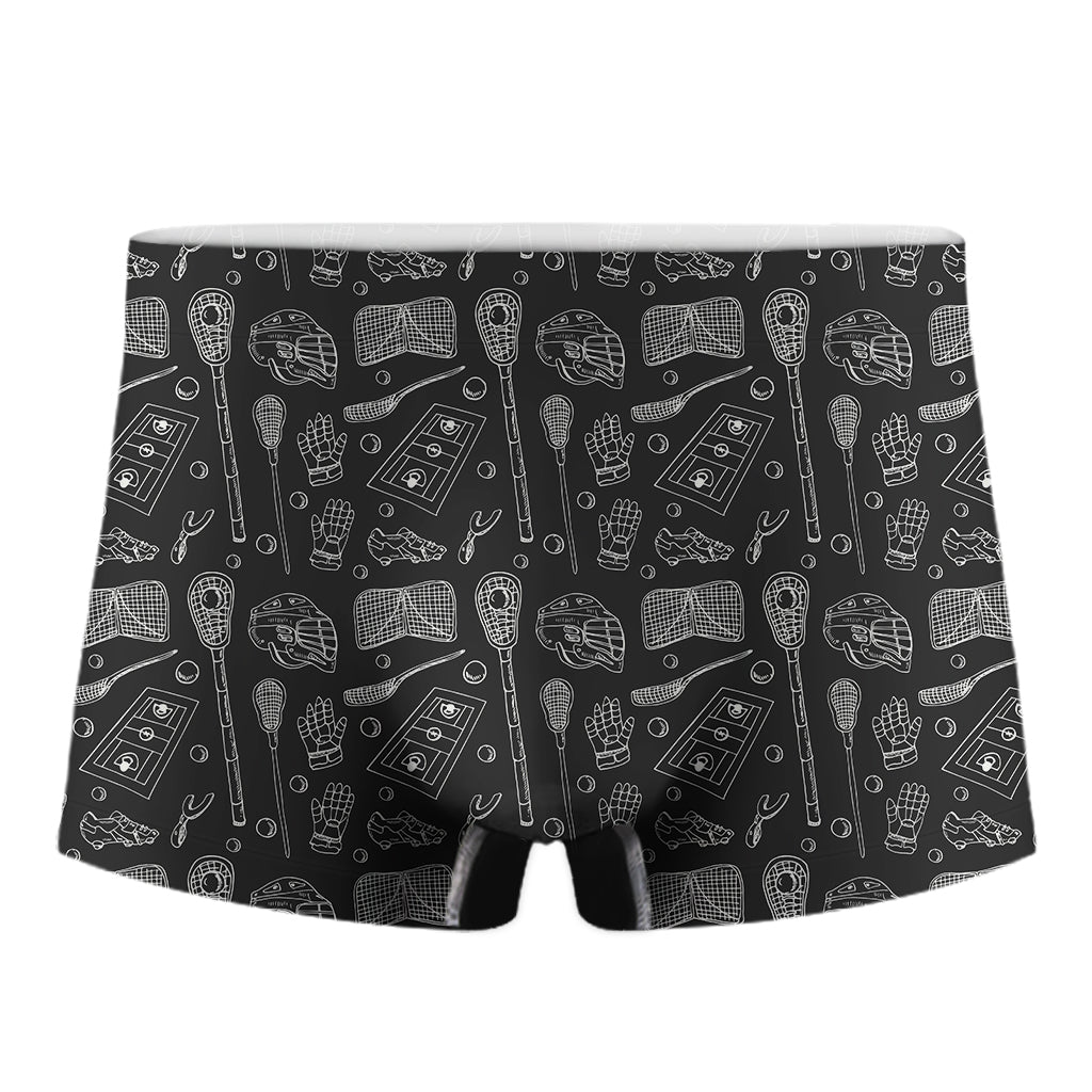 Doodle Lacrosse Pattern Print Men's Boxer Briefs