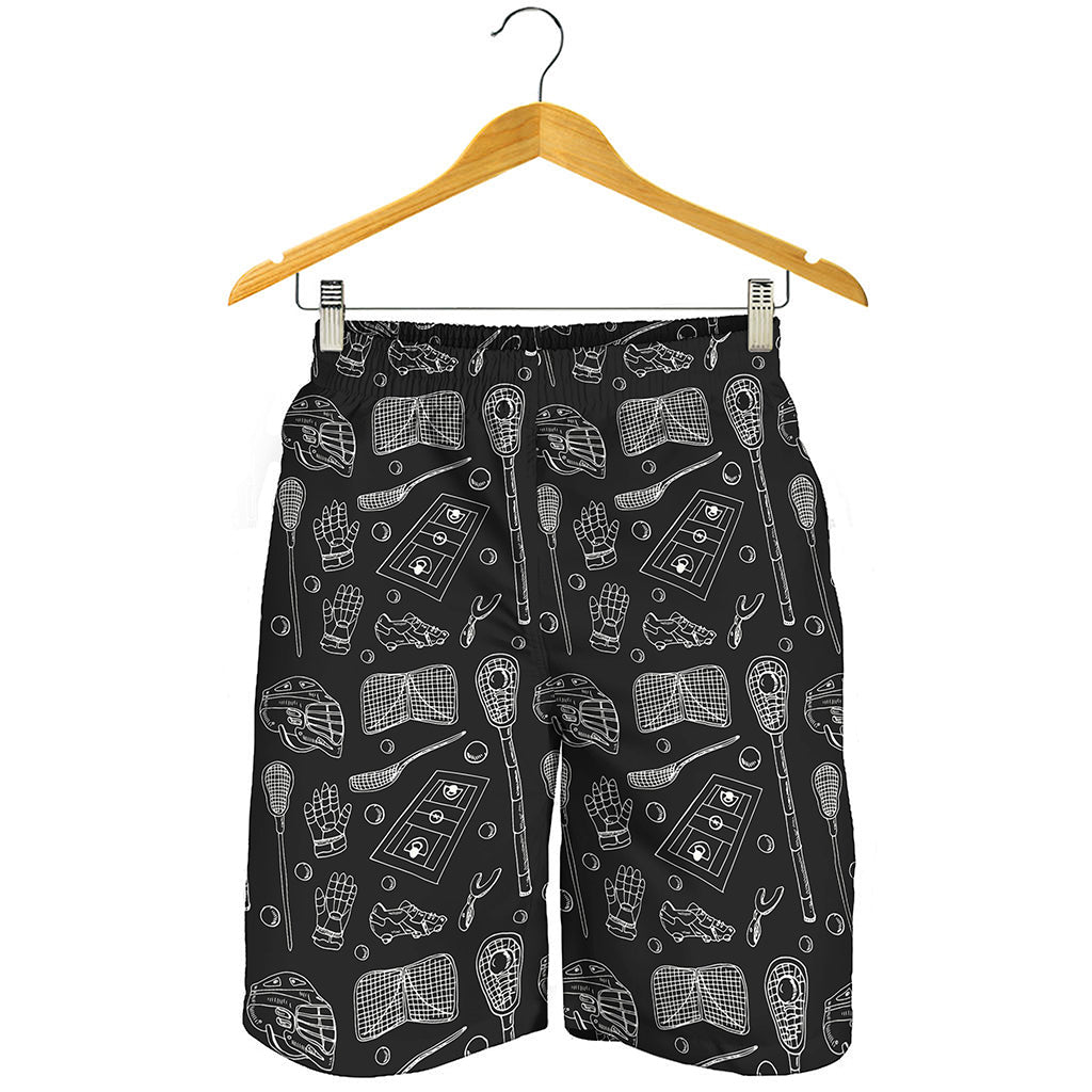 Doodle Lacrosse Pattern Print Men's Shorts