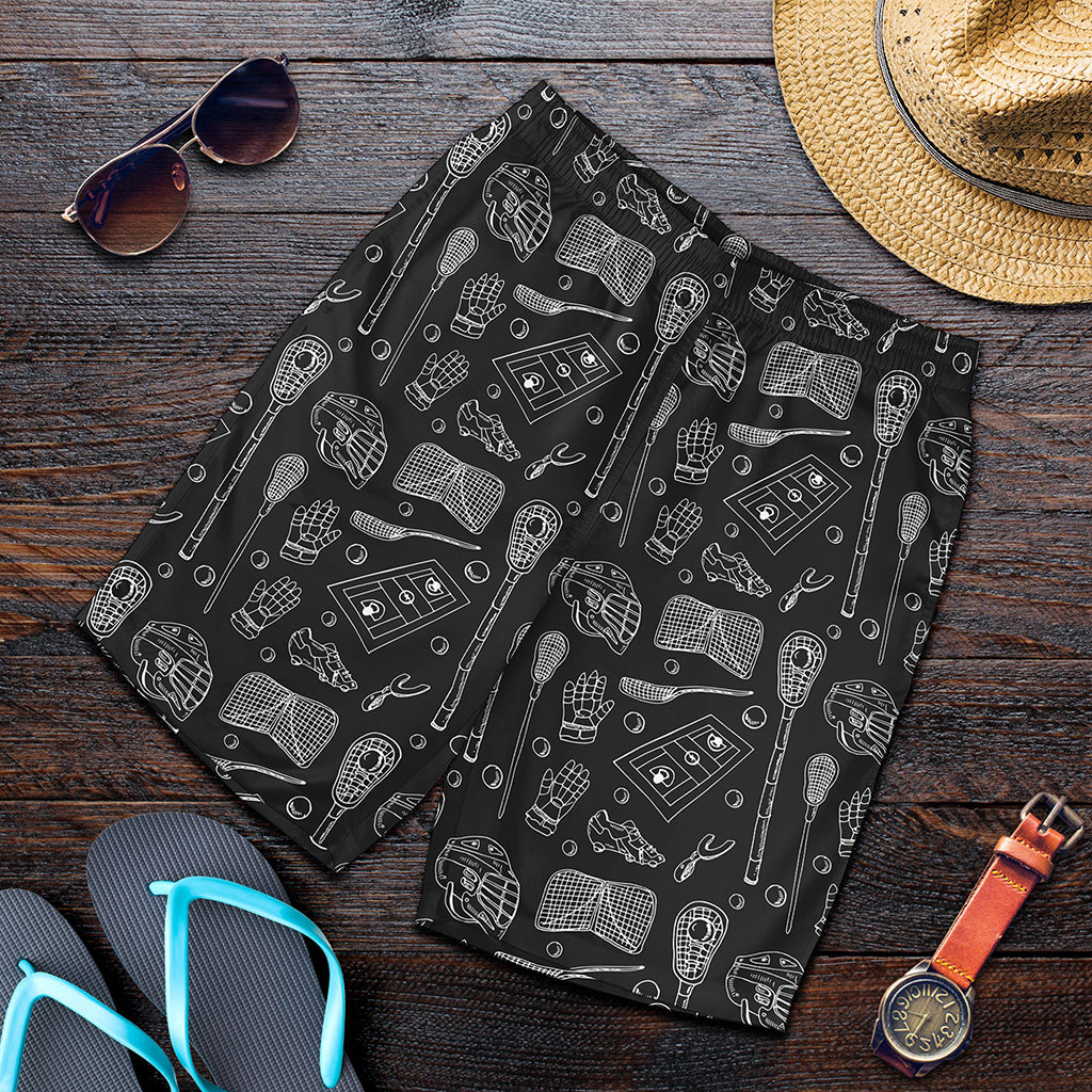 Doodle Lacrosse Pattern Print Men's Shorts