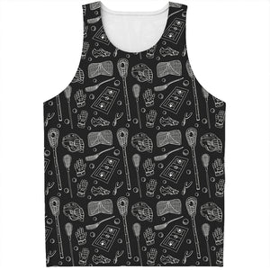 Doodle Lacrosse Pattern Print Men's Tank Top