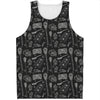 Doodle Lacrosse Pattern Print Men's Tank Top