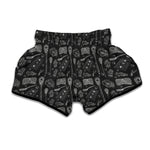 Doodle Lacrosse Pattern Print Muay Thai Boxing Shorts