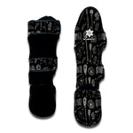 Doodle Lacrosse Pattern Print Muay Thai Shin Guard