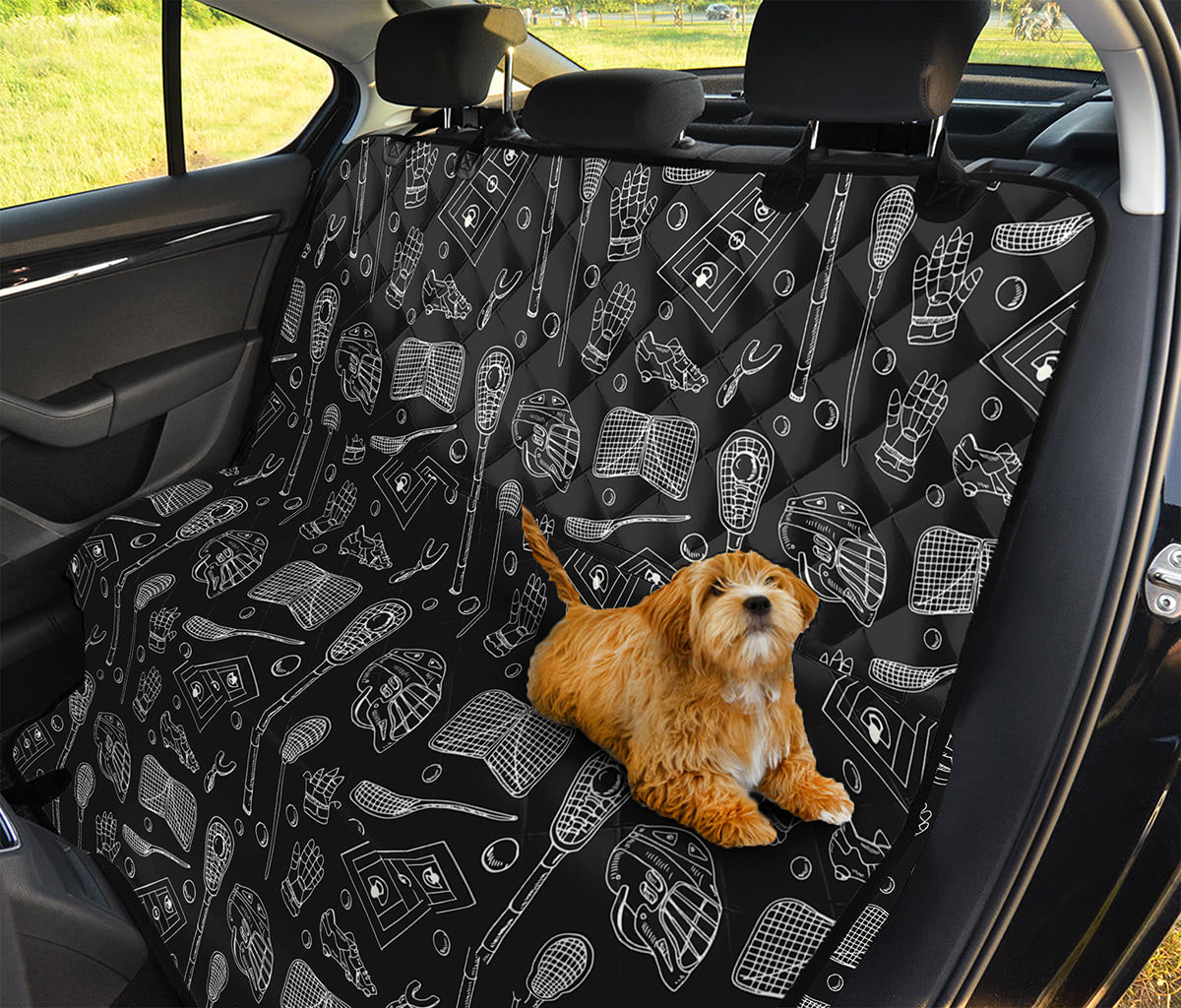 Doodle Lacrosse Pattern Print Pet Car Back Seat Cover