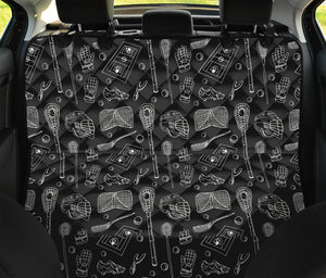 Doodle Lacrosse Pattern Print Pet Car Back Seat Cover