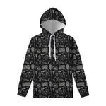 Doodle Lacrosse Pattern Print Pullover Hoodie