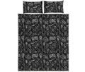 Doodle Lacrosse Pattern Print Quilt Bed Set