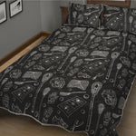 Doodle Lacrosse Pattern Print Quilt Bed Set