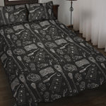 Doodle Lacrosse Pattern Print Quilt Bed Set