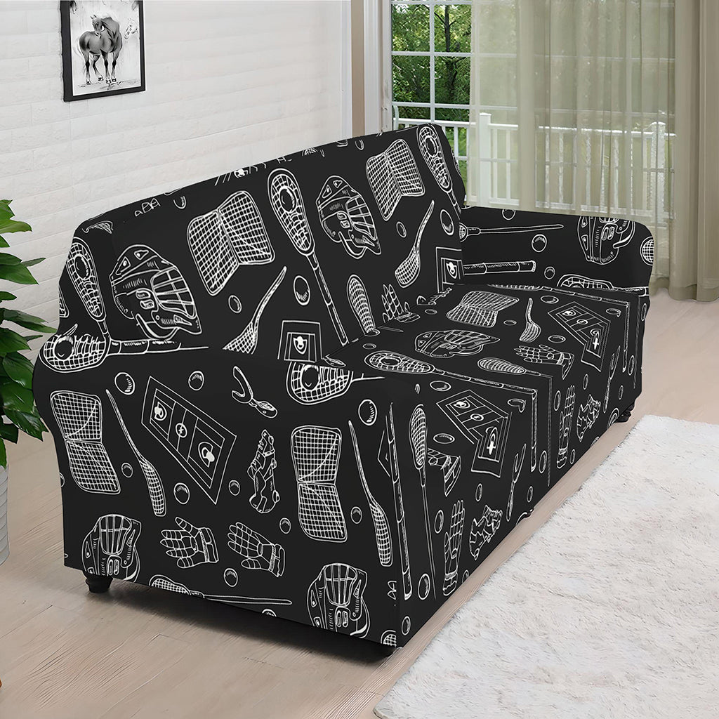 Doodle Lacrosse Pattern Print Sofa Cover