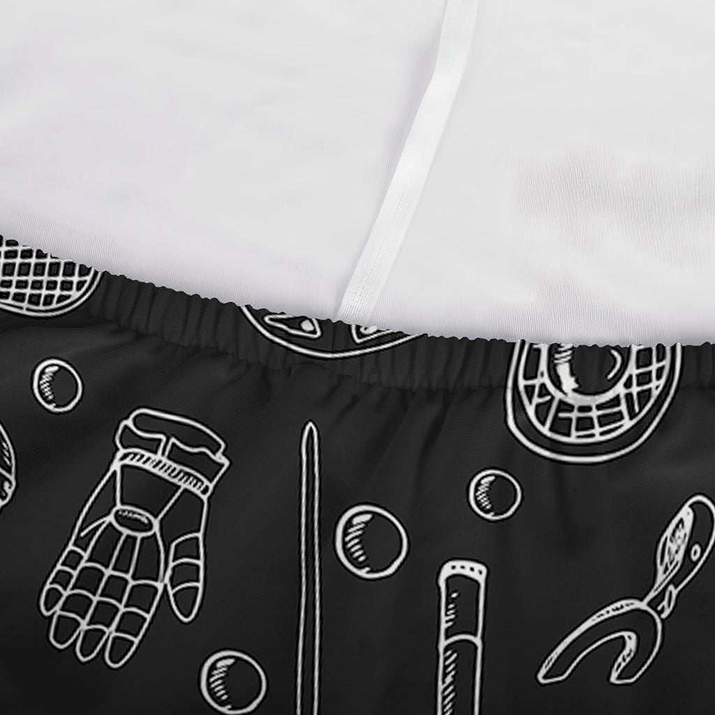Doodle Lacrosse Pattern Print Sofa Cover