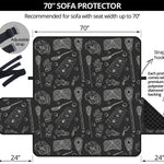 Doodle Lacrosse Pattern Print Sofa Protector