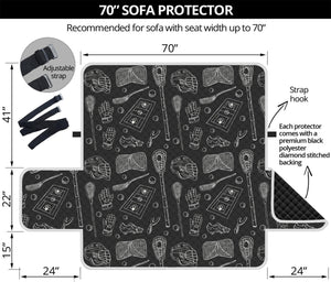 Doodle Lacrosse Pattern Print Sofa Protector