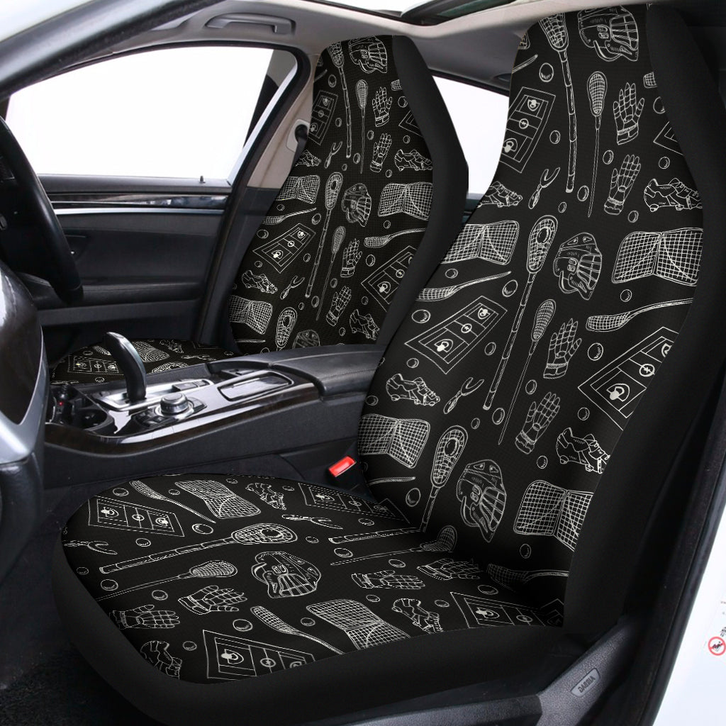 Doodle Lacrosse Pattern Print Universal Fit Car Seat Covers