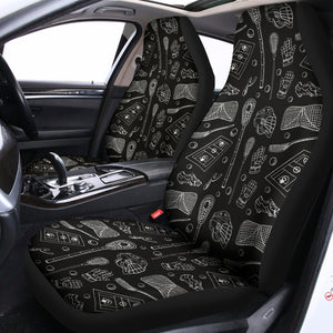 Doodle Lacrosse Pattern Print Universal Fit Car Seat Covers