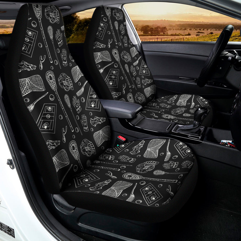 Doodle Lacrosse Pattern Print Universal Fit Car Seat Covers