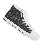 Doodle Lacrosse Pattern Print White High Top Shoes