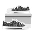 Doodle Lacrosse Pattern Print White Low Top Sneakers