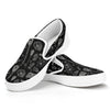 Doodle Lacrosse Pattern Print White Slip On Shoes