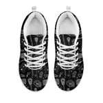 Doodle Lacrosse Pattern Print White Sneakers