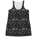 Doodle Lacrosse Pattern Print Women's Racerback Tank Top