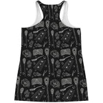 Doodle Lacrosse Pattern Print Women's Racerback Tank Top