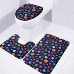 Doodle Planets Pattern Print 3 Piece Bath Mat Set