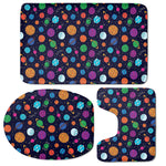Doodle Planets Pattern Print 3 Piece Bath Mat Set