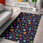 Doodle Planets Pattern Print Area Rug