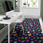 Doodle Planets Pattern Print Area Rug