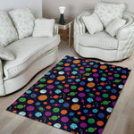Doodle Planets Pattern Print Area Rug