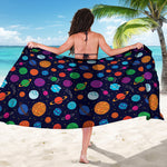 Doodle Planets Pattern Print Beach Sarong Wrap