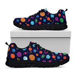 Doodle Planets Pattern Print Black Sneakers