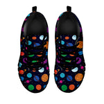 Doodle Planets Pattern Print Black Sneakers