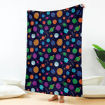 Doodle Planets Pattern Print Blanket