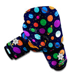 Doodle Planets Pattern Print Boxing Gloves