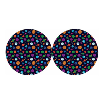 Doodle Planets Pattern Print Car Coasters