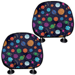 Doodle Planets Pattern Print Car Headrest Covers